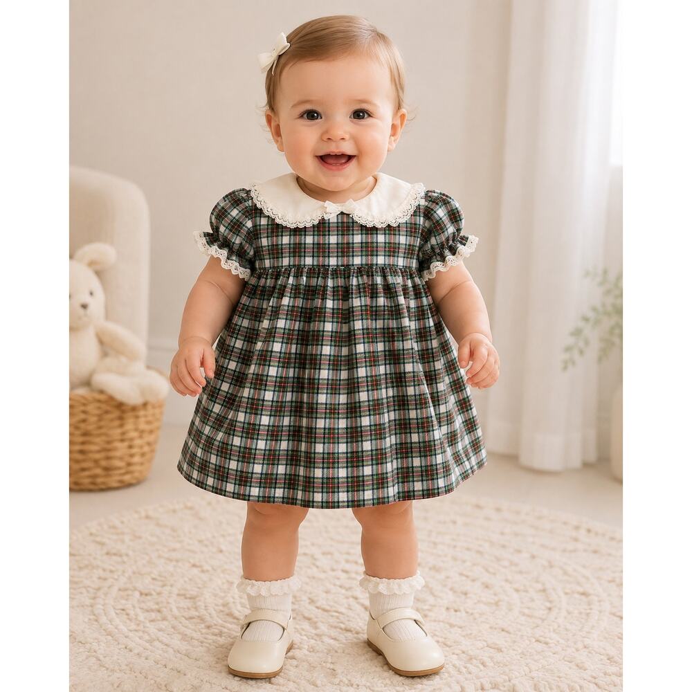 Glen Appin of Scotland green Traditional Scottish Tartan Dress 6-12Months